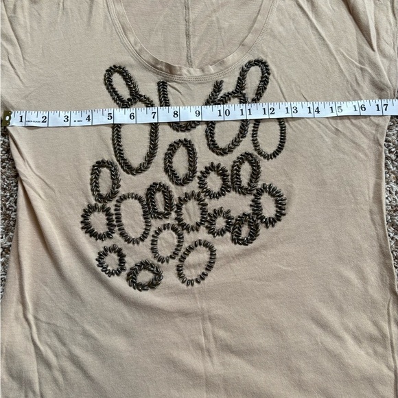 New York & Company Tee Women’s Tan Fitted Polo T-Shirt Size Small - Picture 5 of 6